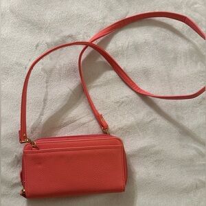 Buxton coral pink crossbody wallet purse. Excellent condition